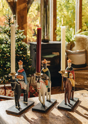 Bungalow Wise Man on Black Horse Candleholder
