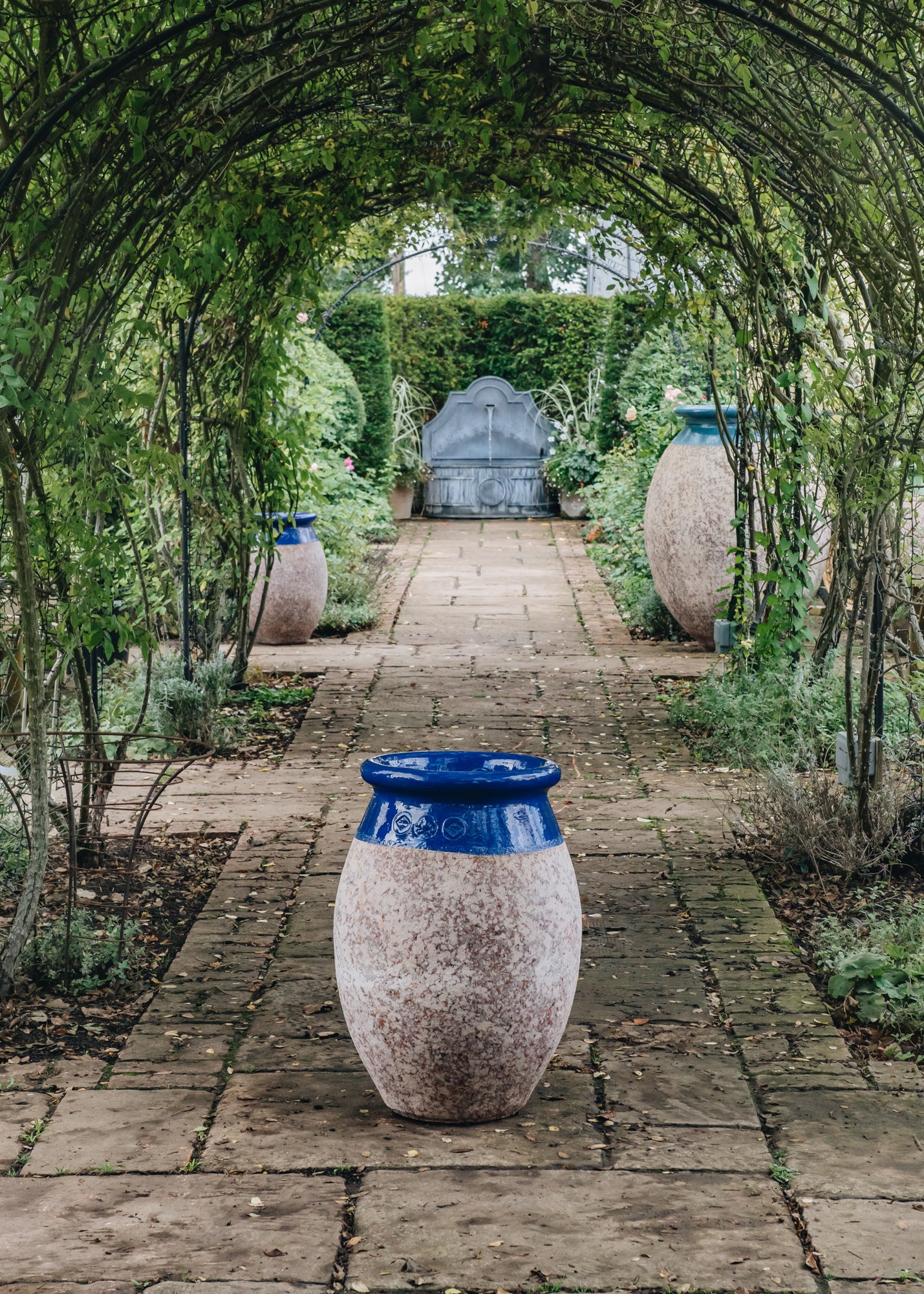 Olive Pot with Lapis Lazuli Neck, 70cm