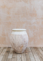 Olive Pot with Ivory Neck with Burford Leaf Stamp, 90cm