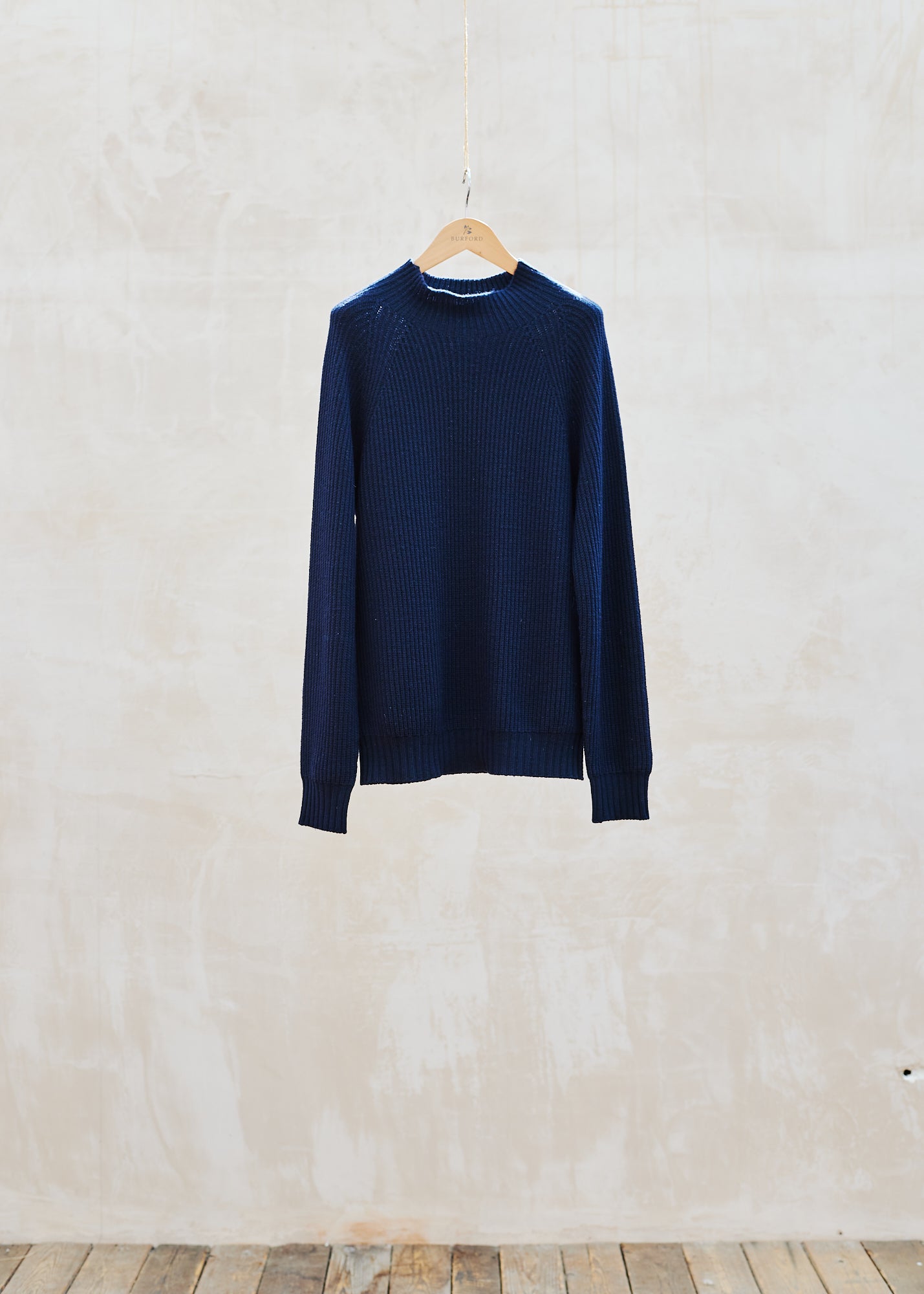 Aspesi Ribbed Virgin Wool High-Neck Jumper - M