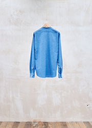 Kenny Ryder Aspesi Pure Cotton Chambray Collarless Shirt - M