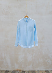 Aspesi Button-Down Light Blue Gingham Shirt - M