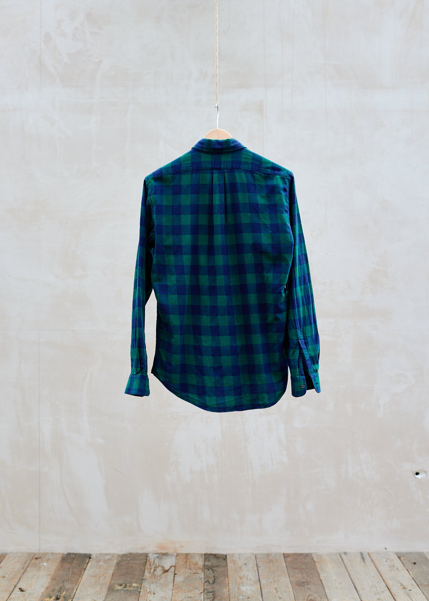 Aspesi Green & Black Checked Cotton Flannel Shirt - M