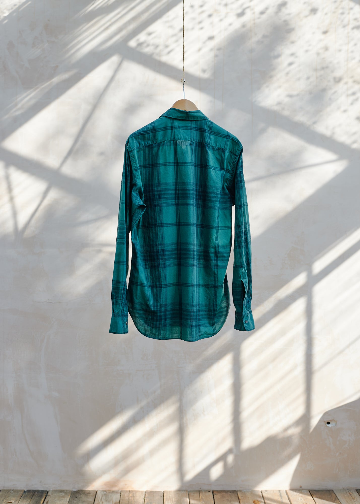 Kenny Ryder Aspesi Lightweight Cotton Checked Shirt - M