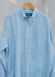Kenny Ryder Aspesi Green Cotton Gingham Checked Shirt - XL