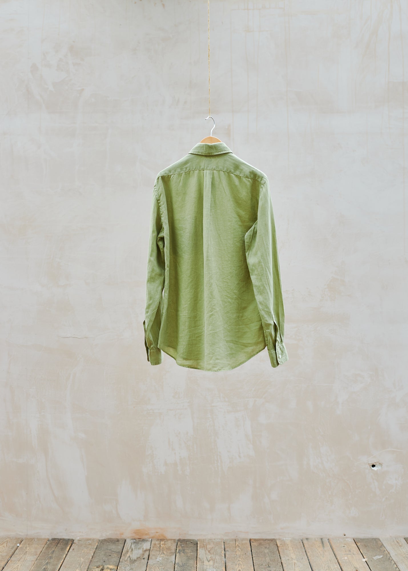 Kenny Ryder Aspesi Light Green Fine Linen Buttondown Shirt - M