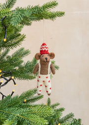 Bear with Dotted Trousers Felt Decoration