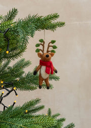 Deer with Tree Antlers Felt Decoration