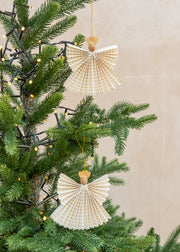 Books Greta Angel Decorations Set of Two in Off White and Gold