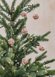 Mini Kotte Ornaments in Pink and White, pack of six