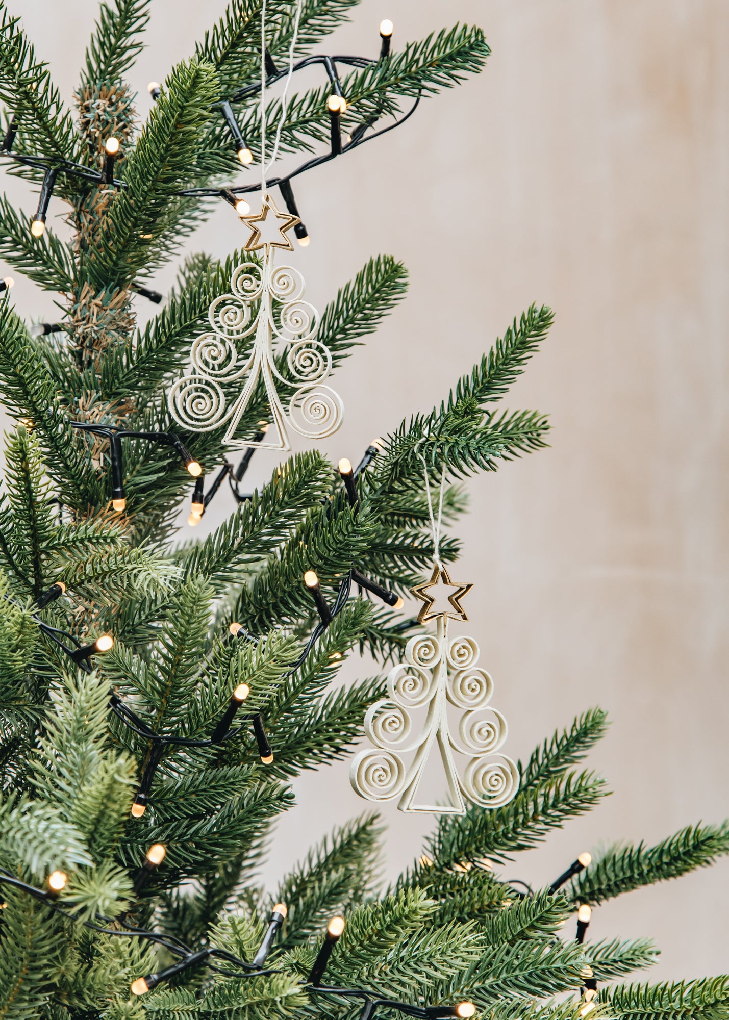 Quilled Fir Decoration, pack of two