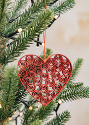A World of Craft Quilled Heart Decoration in Red, pack of two