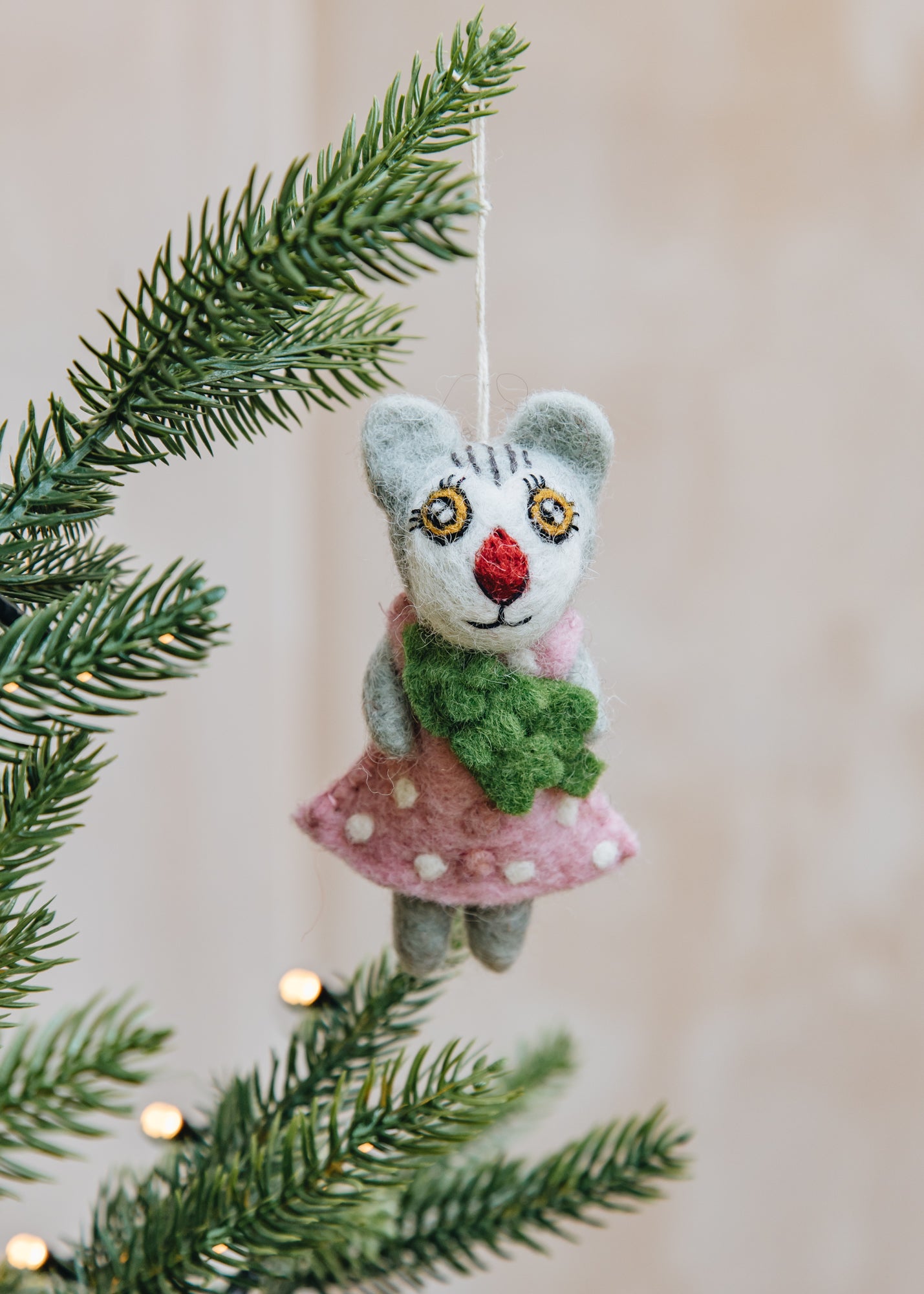Racoon with Fir Ornament