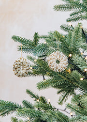 Spin Ornaments in White and Gold, pack of two