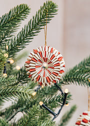 A World of Craft Spin Ornaments in White and Red, pack of two