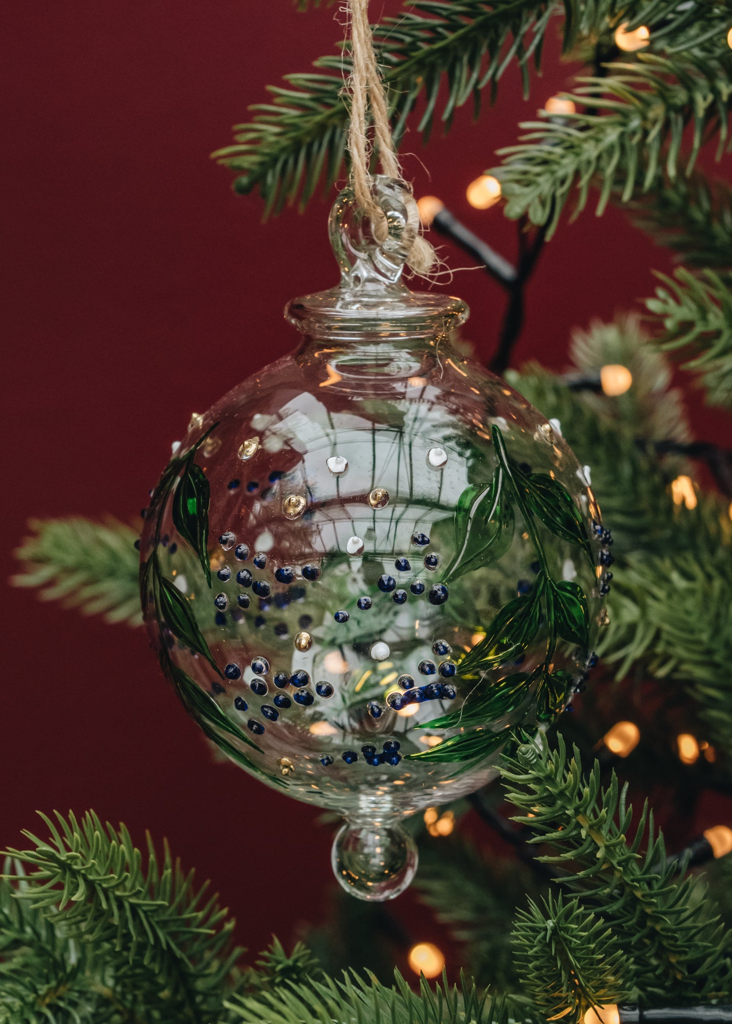 Alder Berries Bauble in Green and Blue