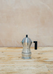 Alessi Pulcina 1-Cup Aluminium Espresso Maker in Black