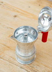 Alessi Pulcina 1-Cup Aluminium Espresso Maker in Red