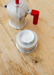 Alessi Pulcina 1-Cup Aluminium Espresso Maker in Red