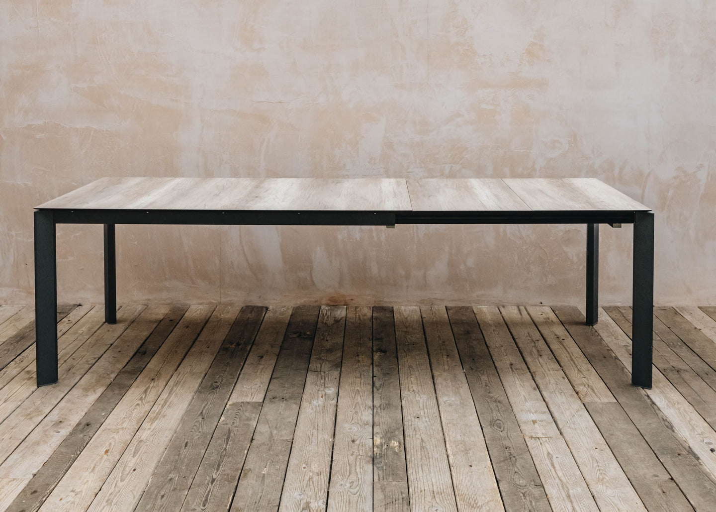Alfa Wood Effect Table with Anthracite Frame