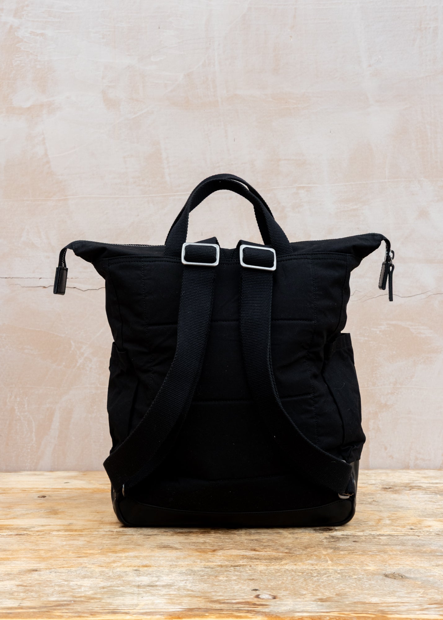 Ally Capellino Fin Waxed Cotton Backpack in Black