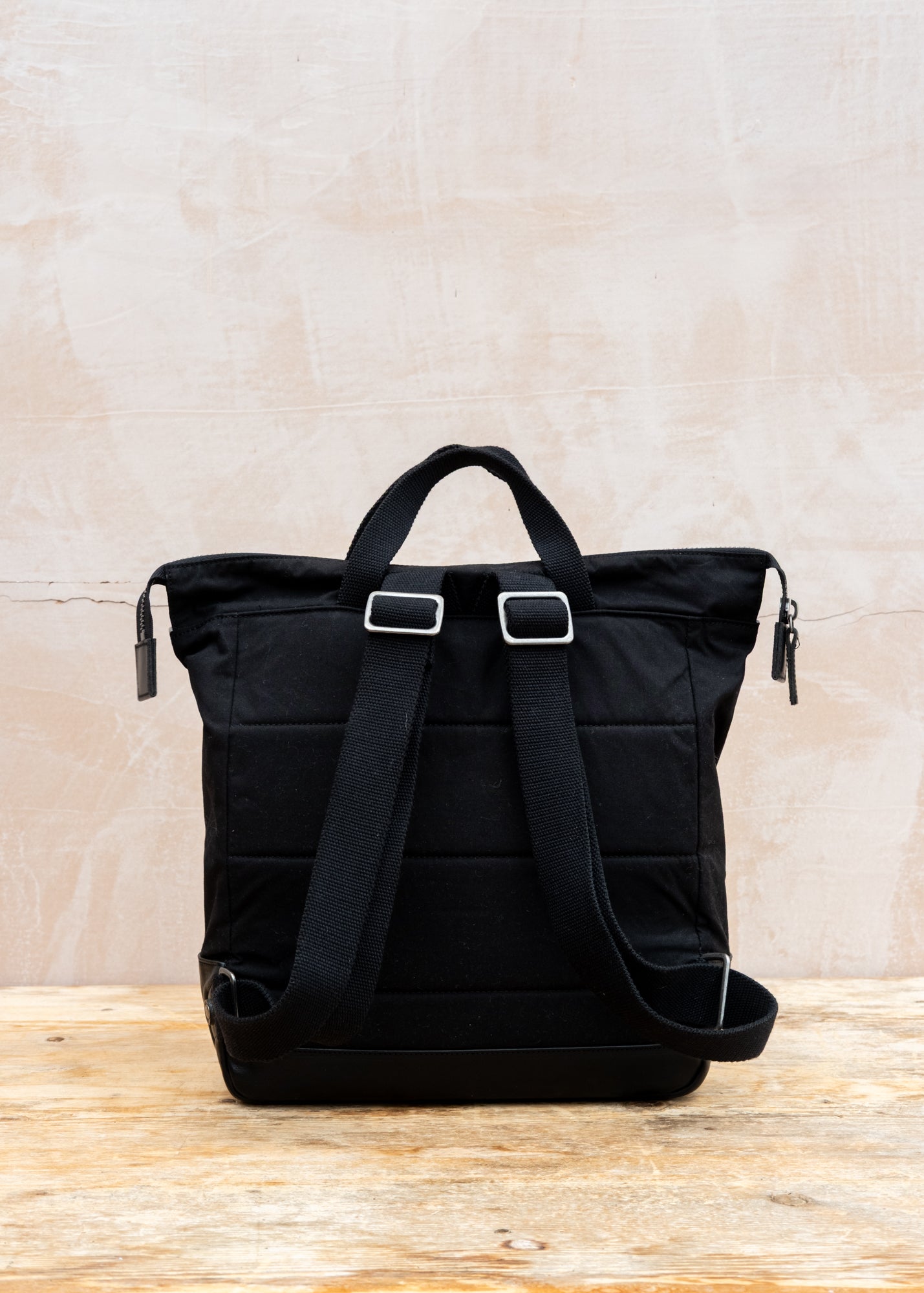 Ally Capellino Frances Waxed Cotton Backpack in Black
