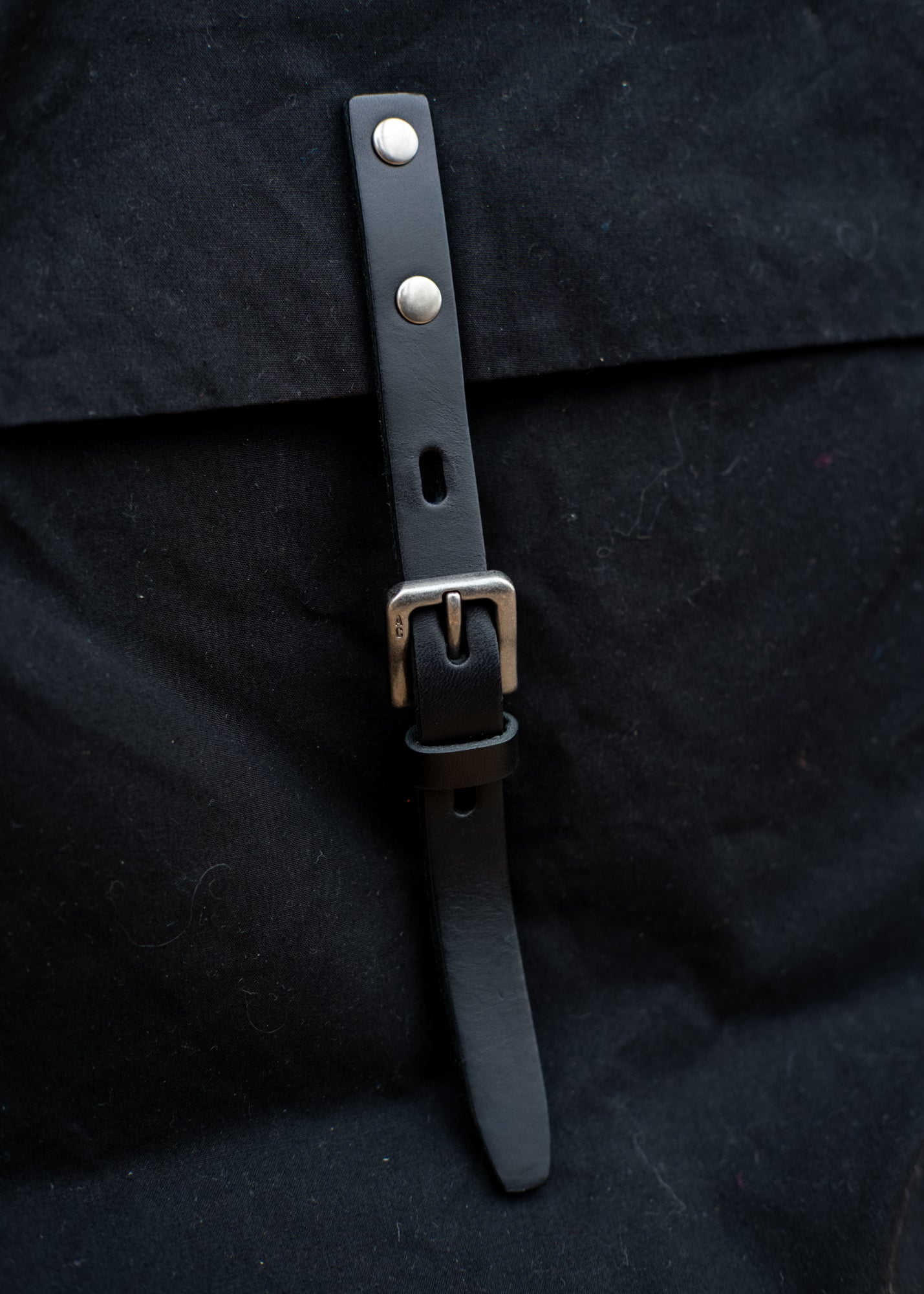 Ally Capellino Frances Waxed Cotton Backpack in Black