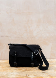 Eribé Small Jeremy Waxed Cotton Crossbody Satchel in Black