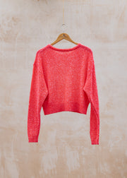 American Vintage Nuggy Pullover in Fraise Fluo Chine
