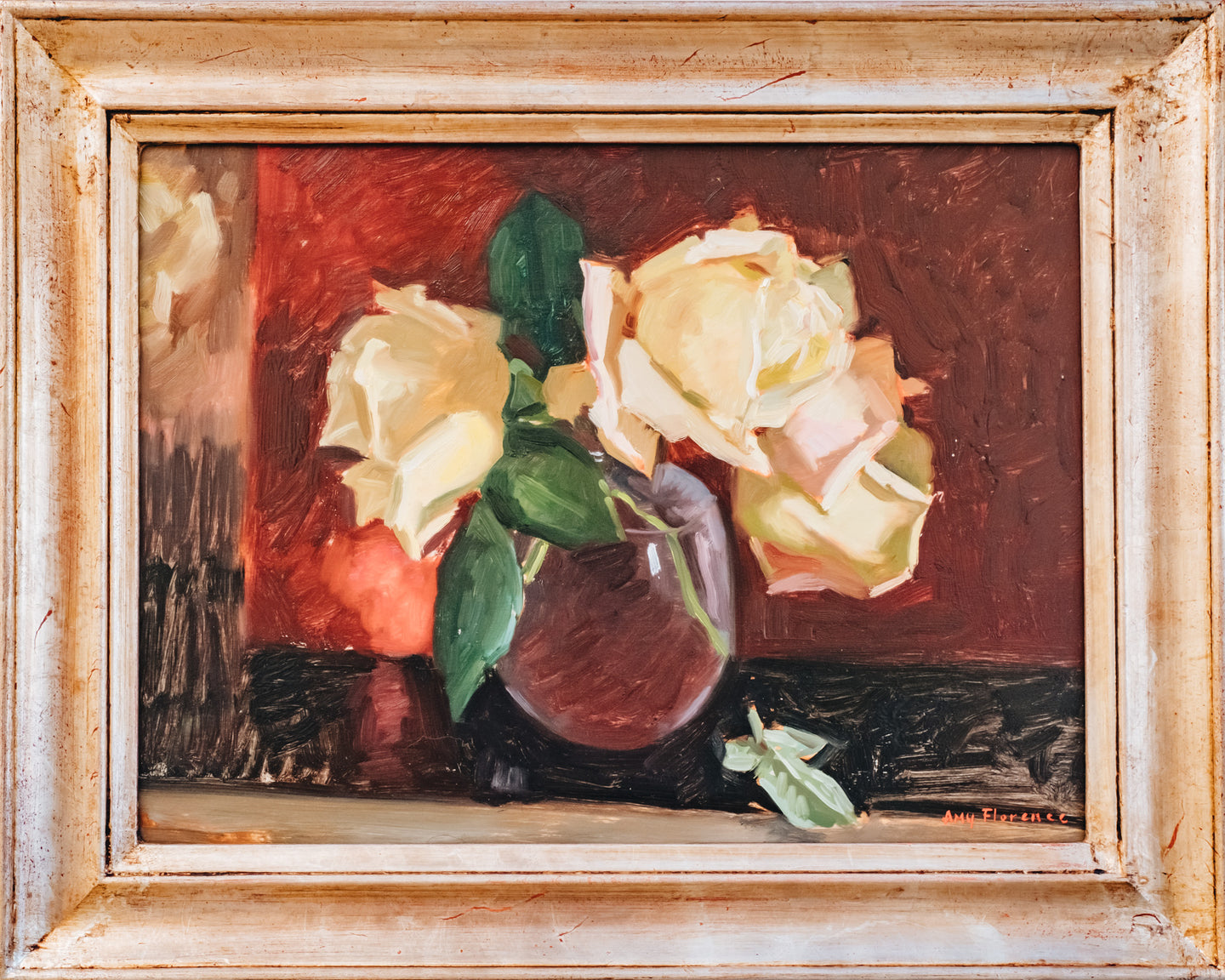 Burford Gallery Yellow Roses on Red