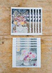 Art Angels Angie Lewin, 'Dahlias, Dark Sky' and 'Late Summer Flowers and Ferns' Printed Notecards, pack of ten