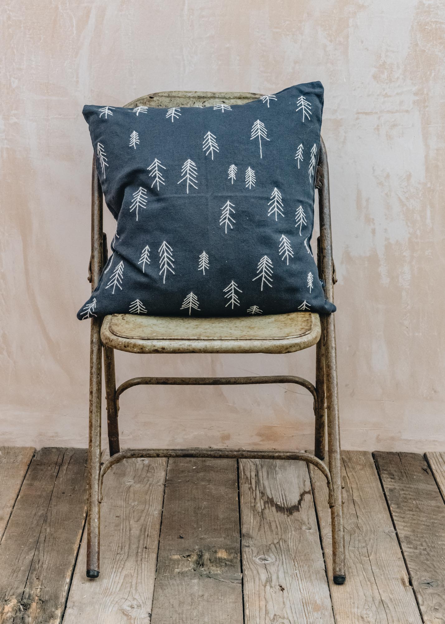 Fine Little Day Anthracite Embroidered Cushion