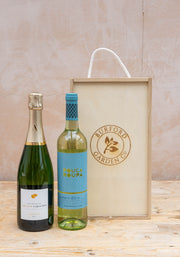 Champagne Arnaud Tabourin Brut Tradition NV and Pouca Roupa Sauvignon Blanc in Wooden Gift Box