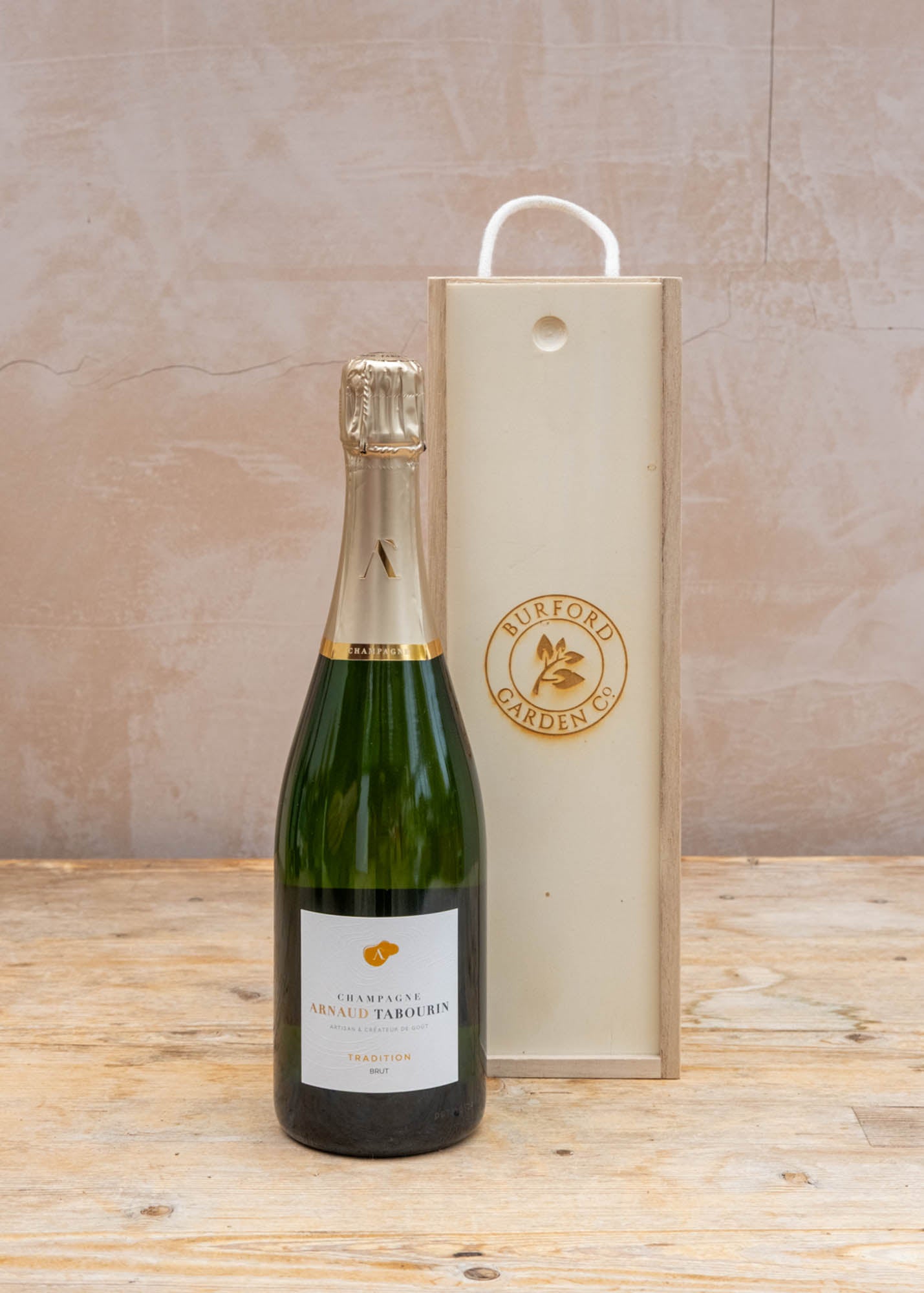 Champagne Arnaud Tabourin Brut Tradition NV in Wooden Gift Box