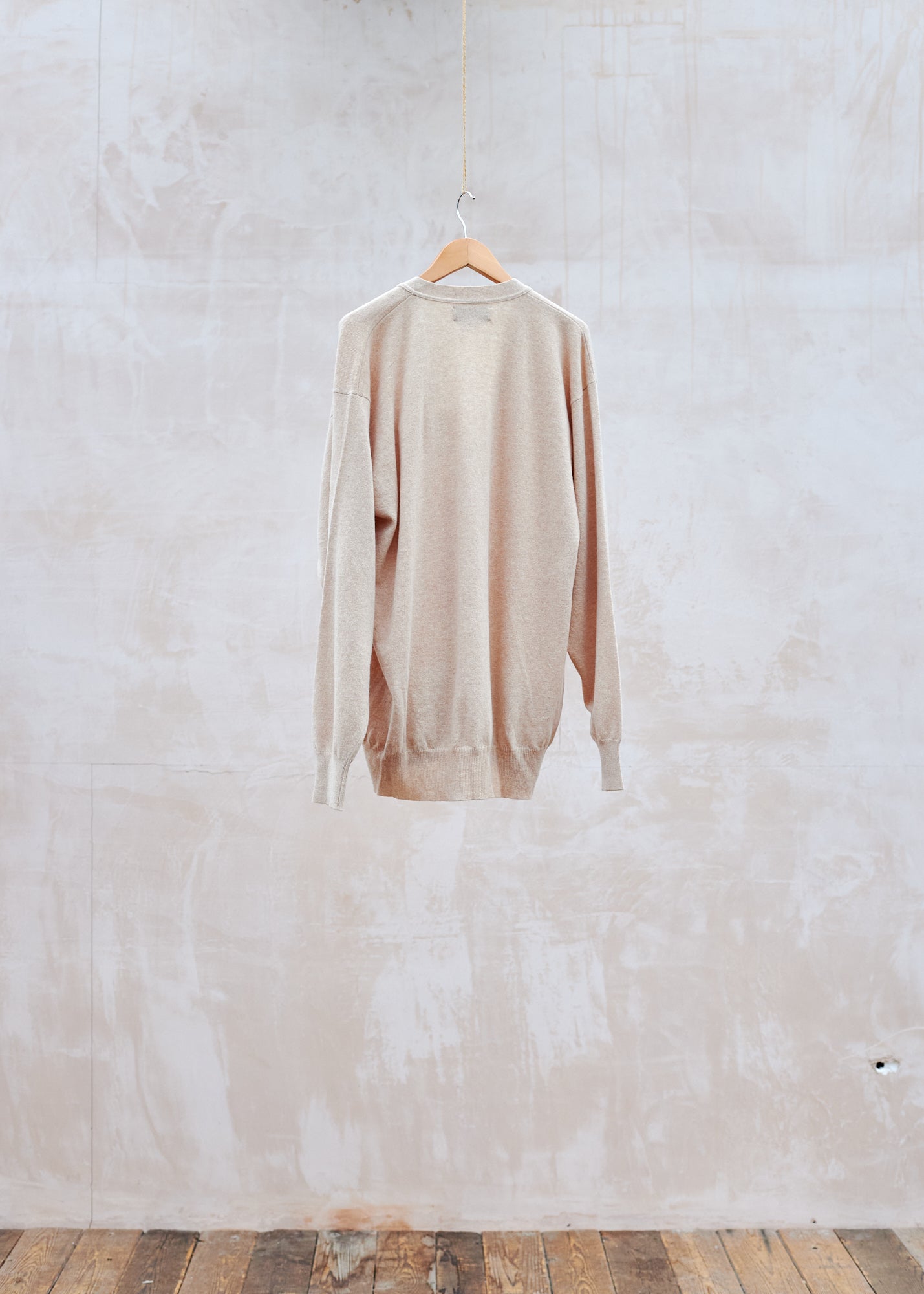 Kenny Ryder Ballantyne New Geelong Lambswool Beige Cardigan - Xl