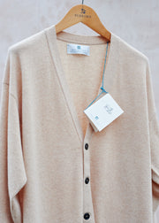 Kenny Ryder Ballantyne New Geelong Lambswool Beige Cardigan - Xl