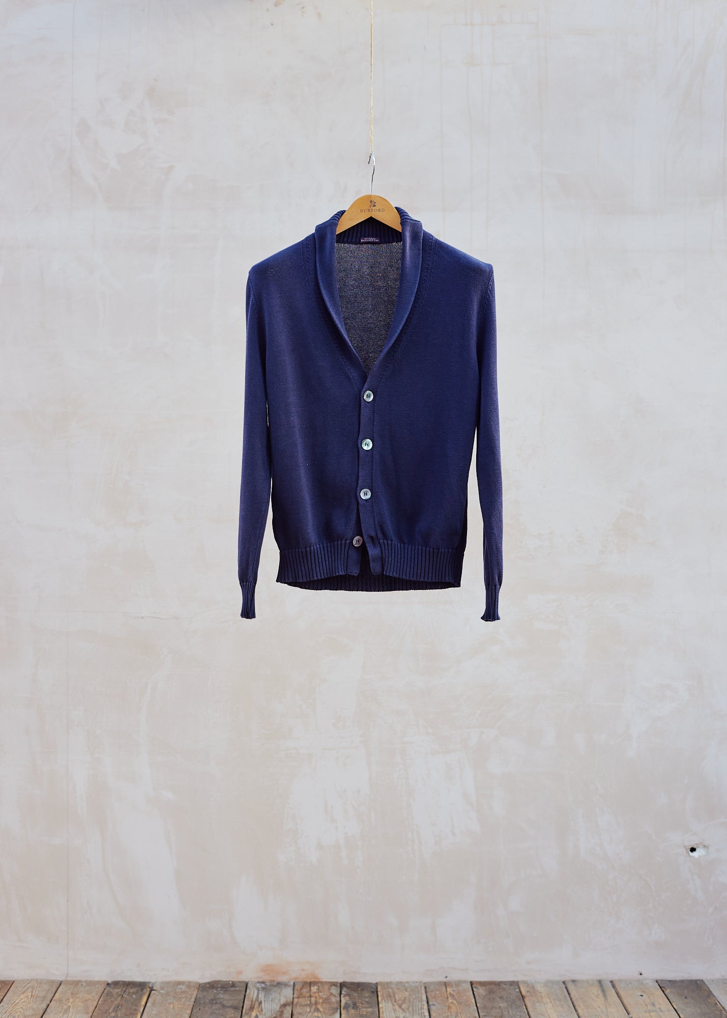 Kenny Ryder Ballantyne Thick Cotton Knit Shawl Collar Cardigan - M