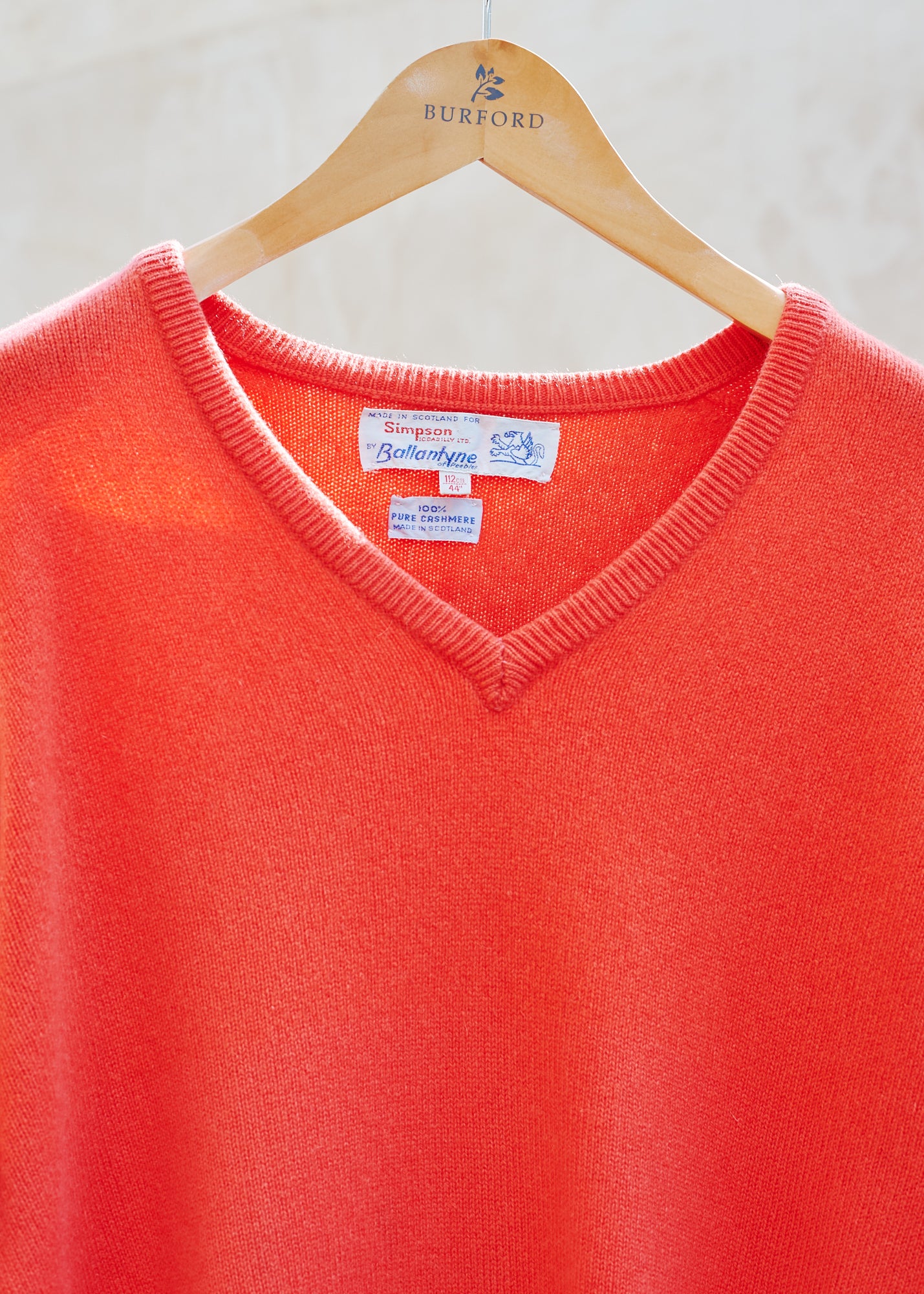Kenny Ryder Ballantyne Bright 100% Cashmere V-Neck - M/L