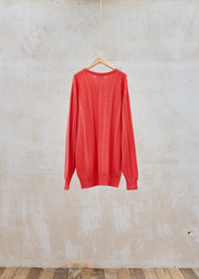 Kenny Ryder Ballantyne Pure Merino Wool Pink Cable Knit - XL