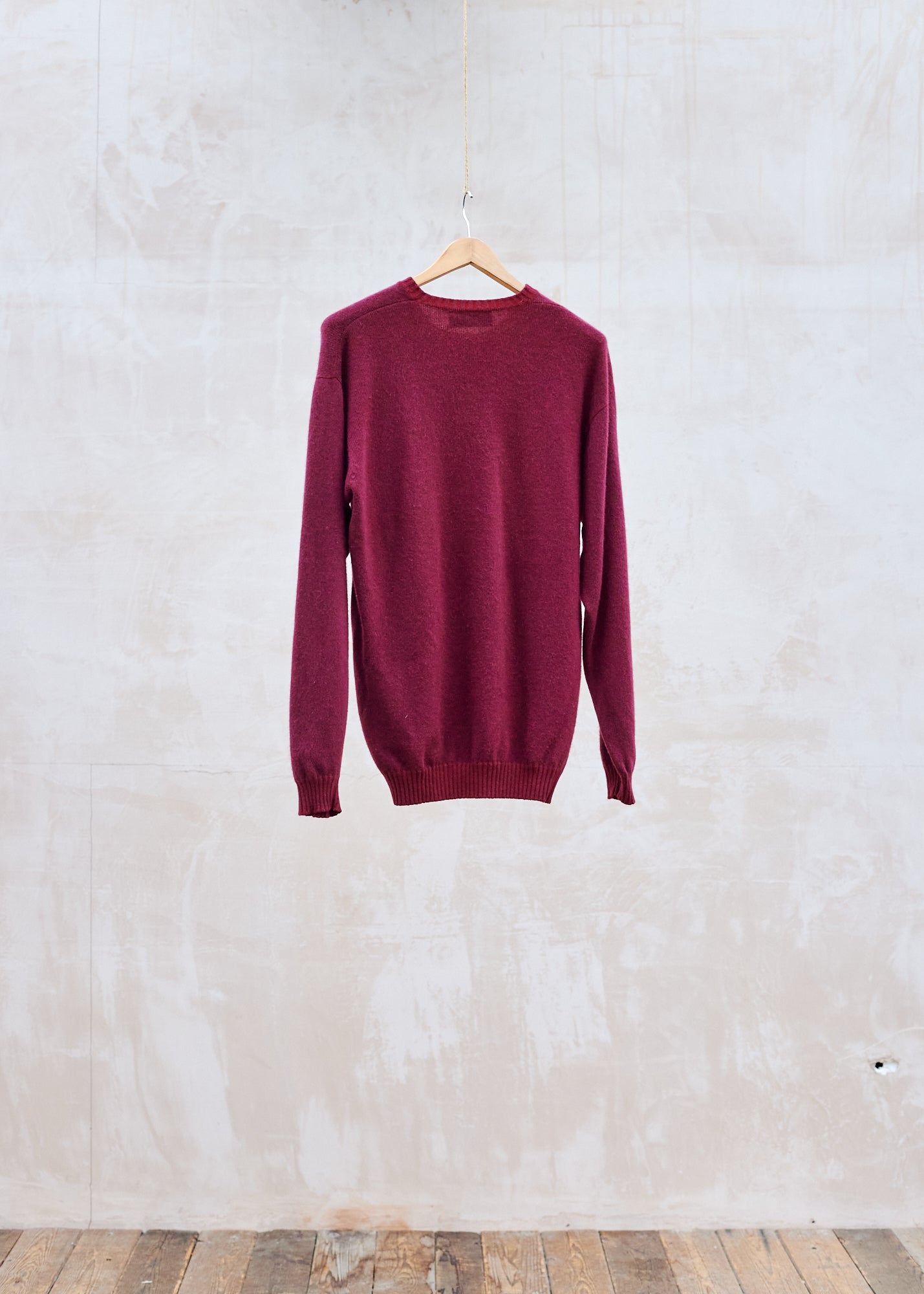 Kenny Ryder Ballantyne Thick 100% Cashmere Red Crewneck - Xl