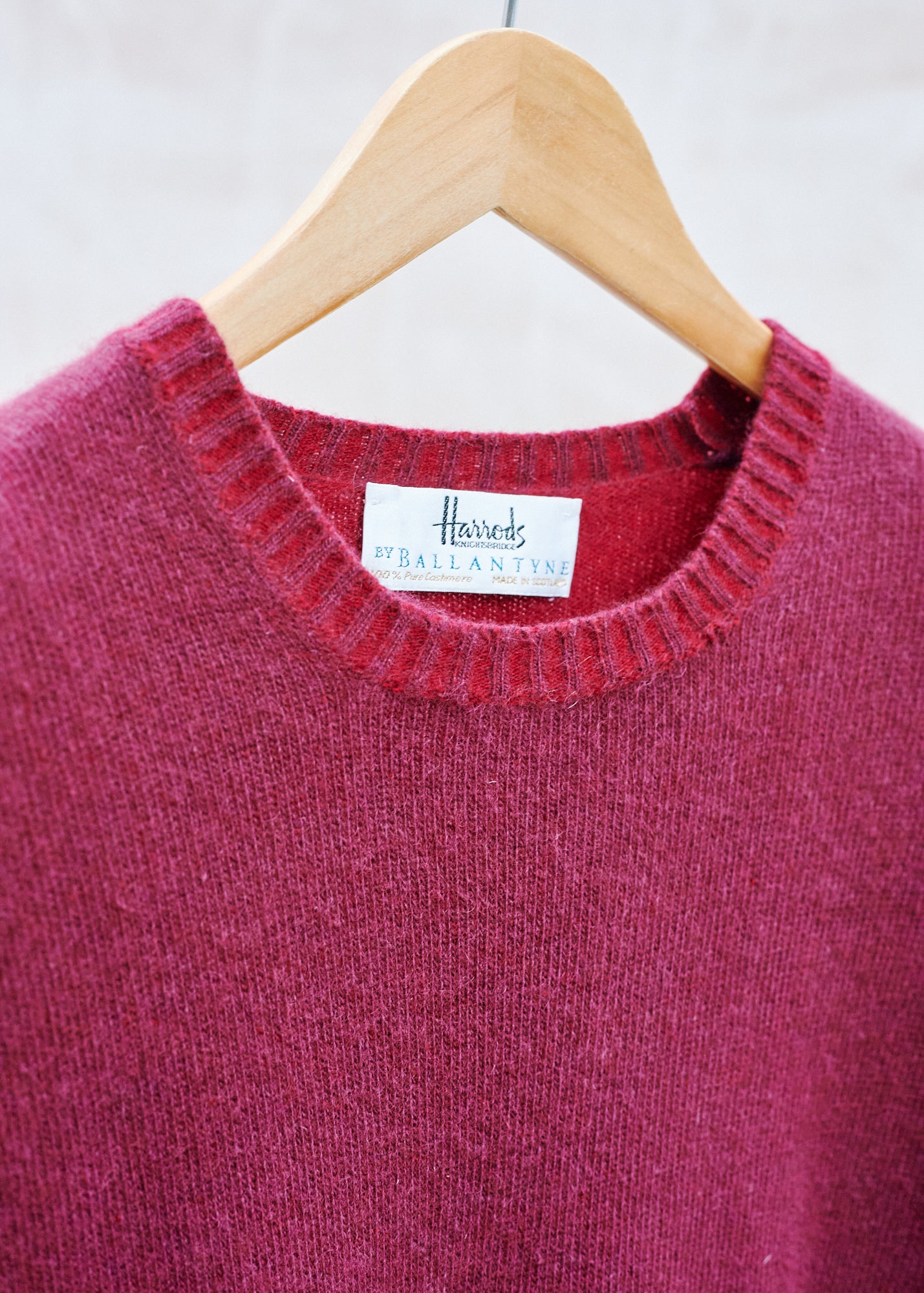 Kenny Ryder Ballantyne Thick 100% Cashmere Red Crewneck - Xl