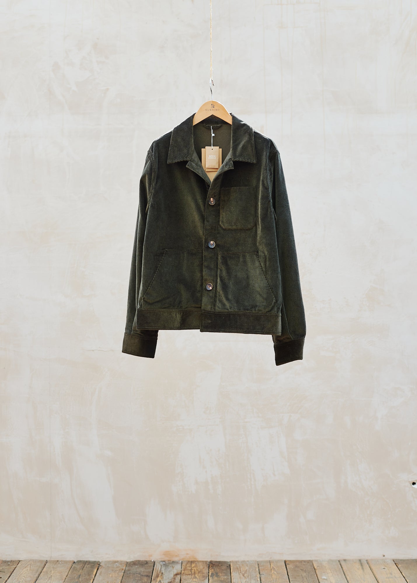 Bonne Gueule Chunky Green Cord Work Jacket - M