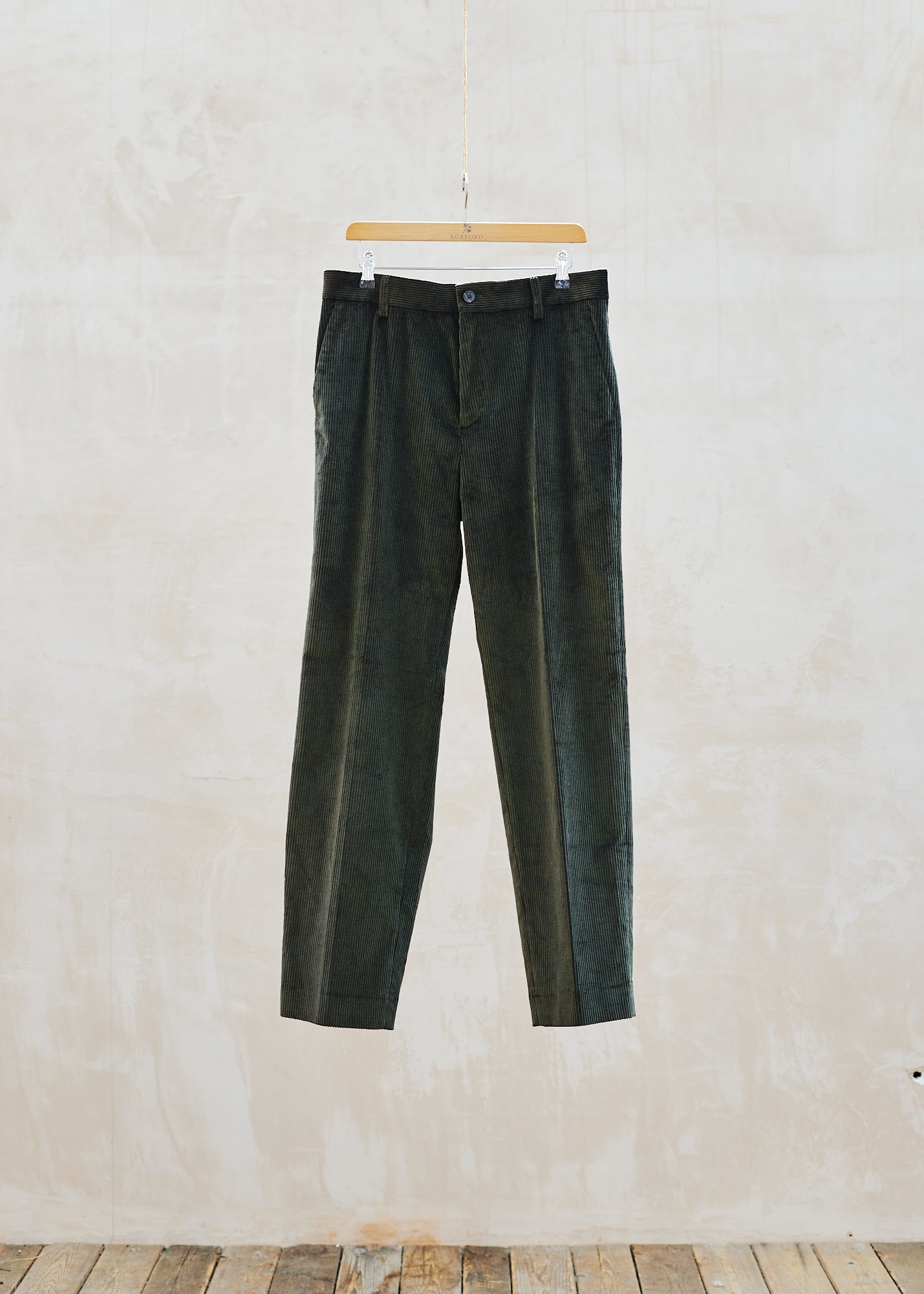 Bonne Gueule Chunky Green Cord Trousers - 32
