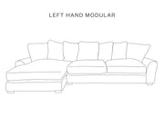 Moss Modular Two-Piece Sofas in Carnelian Velvet