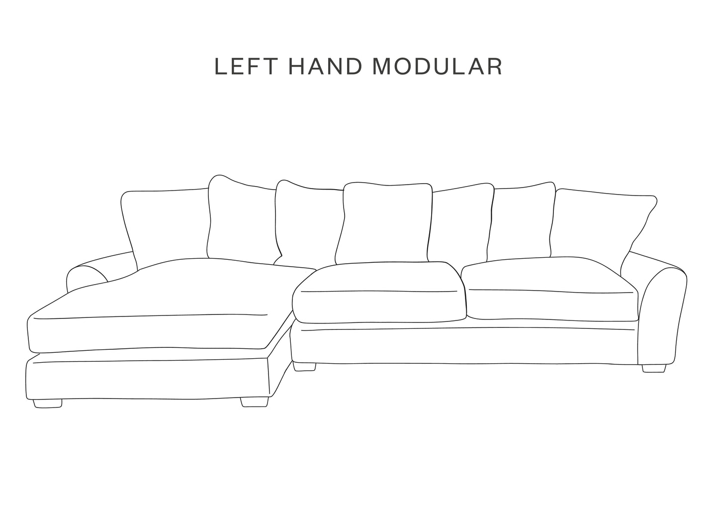 The Hastings Sofa Company Moss Modular Two-Piece Sofas in Carnelian Velvet