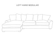 The Hastings Sofa Company Moss Modular Two-Piece Sofas in Carnelian Velvet