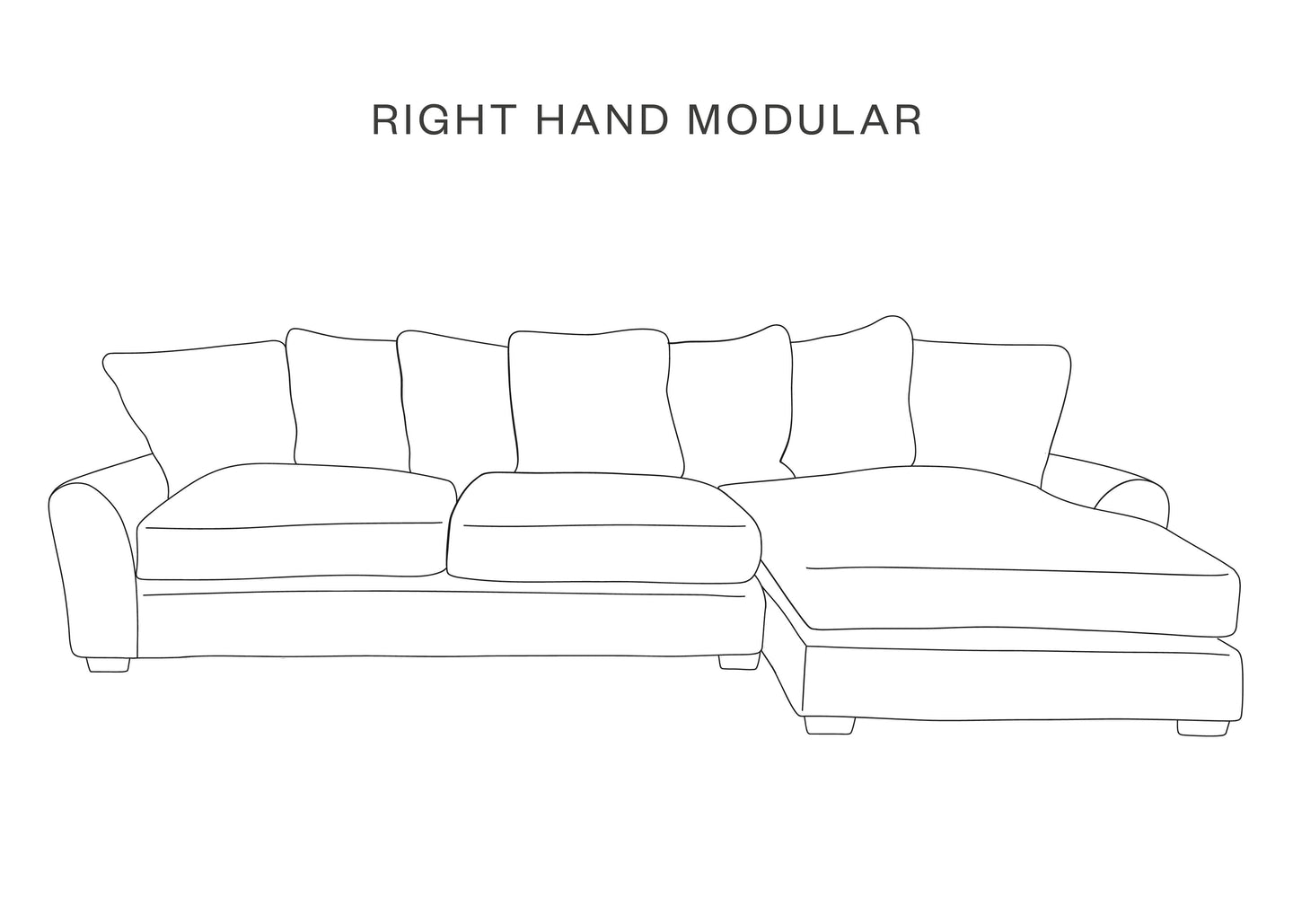 The Hastings Sofa Company Moss Modular Two-Piece Sofas in Carnelian Velvet