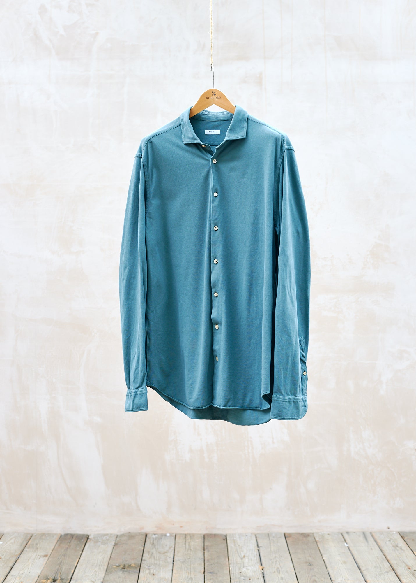 Boglioli Green Pique Cotton Shirt - XXL