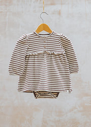 Lil' Atelier Babies' Odo Bodysuit Dress in Rum Raisin