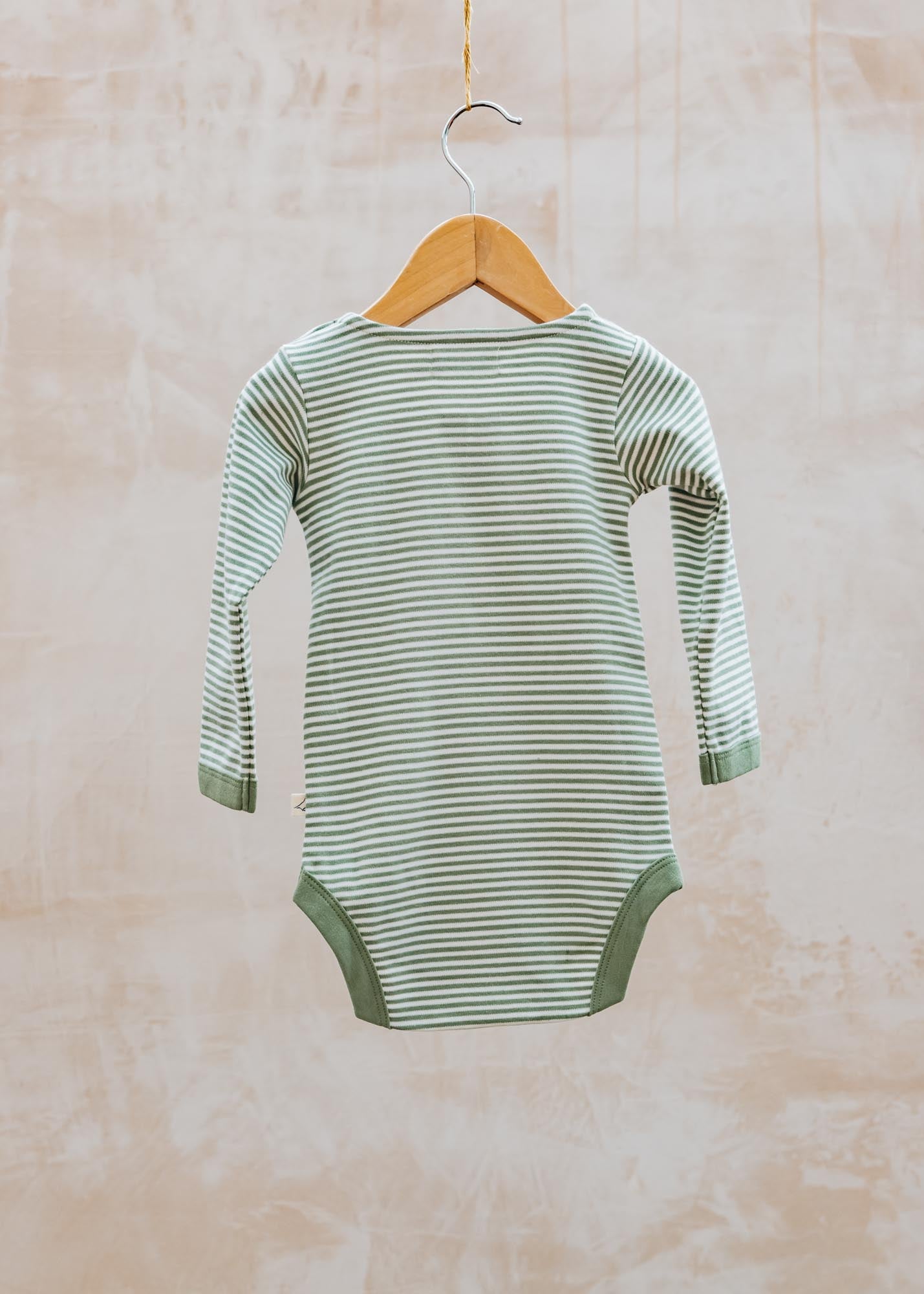 Pigeon Organics Babies' Fine Stripe Bodysuit in Green